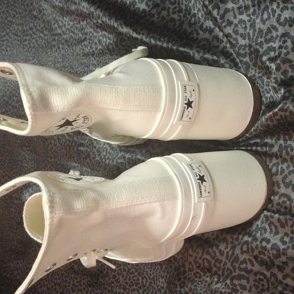 Chuck 70 De Luxe Heel Converse Women's Size 10 White High-Top Platform Sneakers - Picture 4 of 8